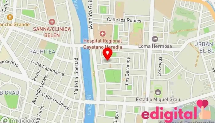 mapa de Colegio Químico Farmacéutico Departamental de Piura Organización sin ánimo de lucro en Piura