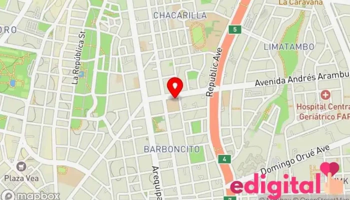 mapa de Comandante F.A.P Juan Benavides Dorich Farmacia en Miraflores