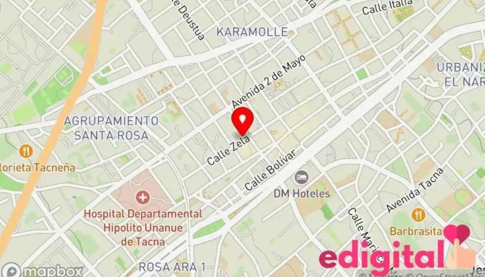 mapa de Consorcio Carmelitas Farmacia en Tacna