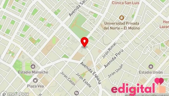 mapa de Cruz del Sur Servicio de transporte en Trujillo 13001