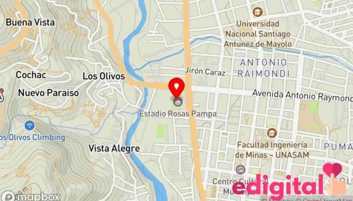 mapa de Estadio Rosas Pampa Estadio en Huaraz