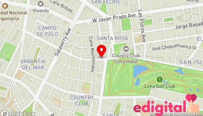 mapa de Farmacia De La Clínica El Golf Farmacia en San Isidro