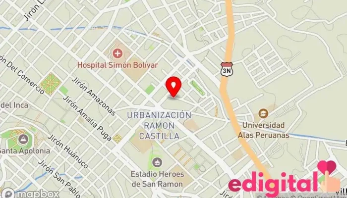 mapa de Farmacia de la Clínica San Francisco de Asis Farmacia en Cajamarca