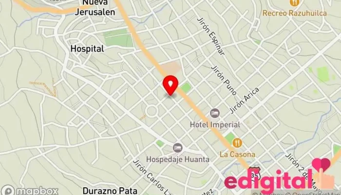 mapa de farmacia del consultorio medico calvario Huamán-razo Centro médico en Huanta