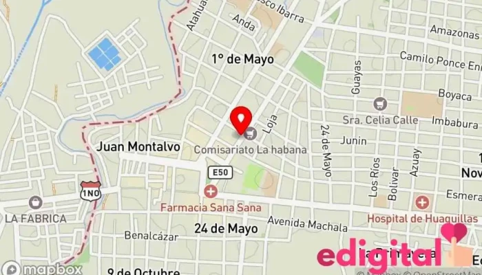 mapa de FARMACIA DELTA Farmacia en Huaquillas
