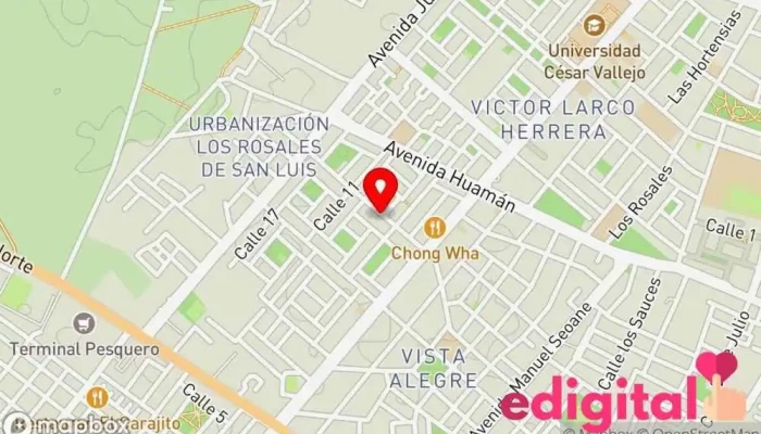 mapa de FARMACIA MEDIBFARMA Farmacia, Perfumería en Víctor Larco Herrera