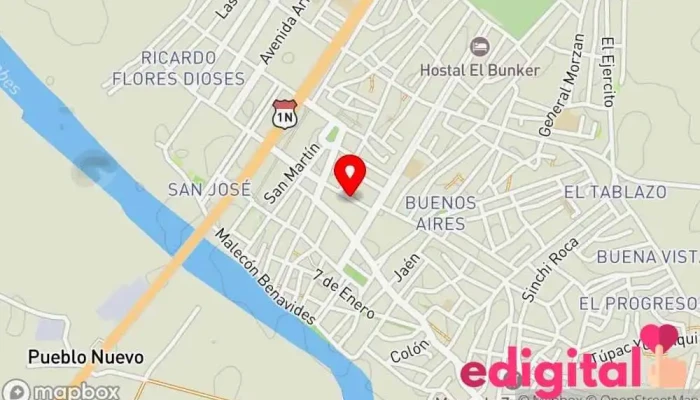 mapa de FarmaRodrich Farmacia en Tumbes