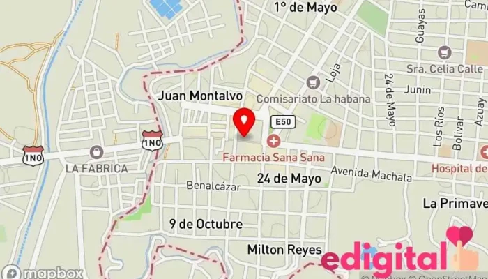 mapa de Fatmacia Hermano Miguel Farmacia en Huaquillas