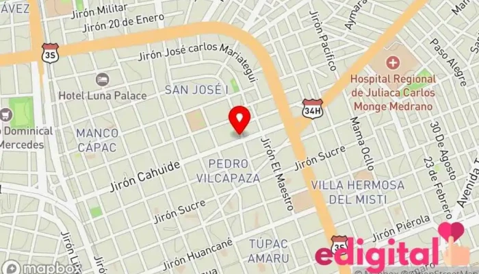 mapa de GLOBAL Distribuidora & Drogueria Farmacia en Juliaca