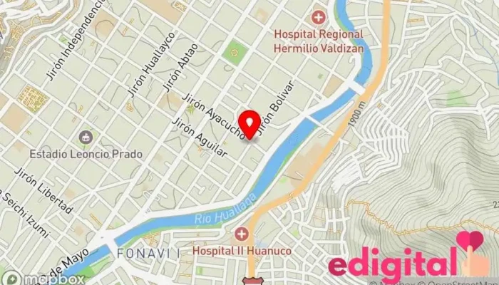 mapa de Gran Terminal Bolivar -Pachitea. Servicio de transporte en Jirón Ayacucho