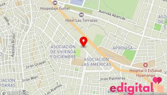 mapa de Iglesia Américas Farmacia en Ayacucho