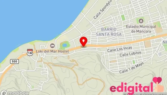 mapa de Inkafarma Farmacia en Máncora