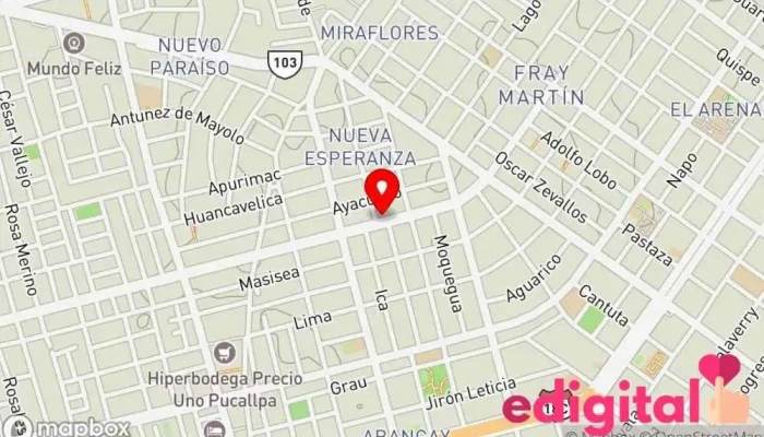 mapa de Inkafarma Farmacia en Pucallpa