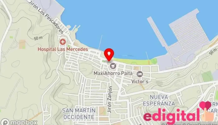 mapa de Inkafarma Paita Farmacia en Paita