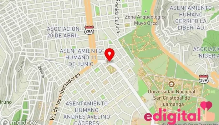 mapa de LA INMACULADA BOTICAS Farmacia en Ayacucho