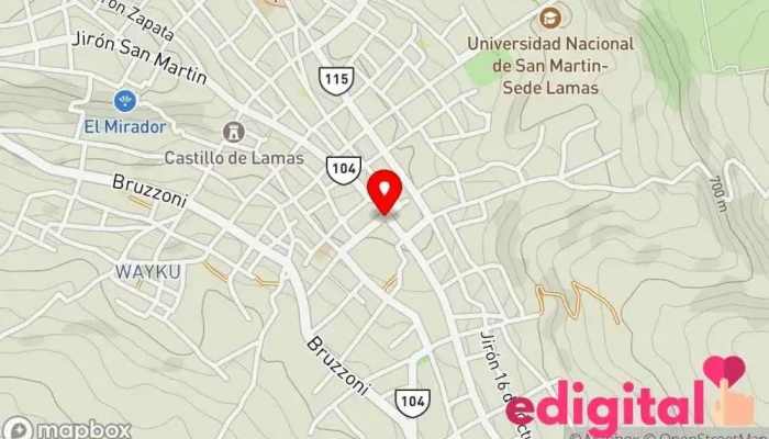mapa de La Inmaculada Tienda de comestibles, periódicos y medicamentos en Lamas