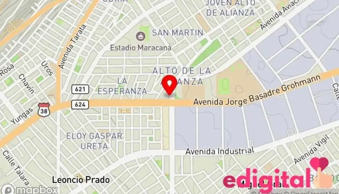 mapa de Mifarma (botica y perfumeria) Farmacia en Tacna