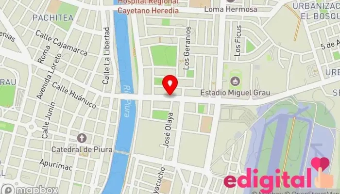 mapa de Mifarma Farmacia en Piura