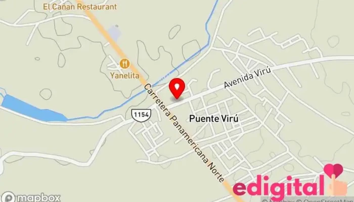mapa de Policlínico Los Angeles Farmacia en Puente Virú