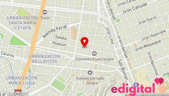 mapa de Qf. Farma Farmacia en Juliaca