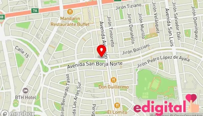 mapa de Quimder Botica Dermatológica Farmacia, Laboratorio químico en San Borja