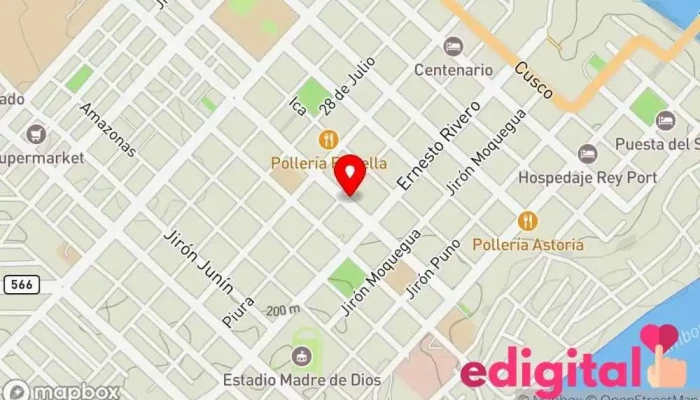 mapa de Terminal A Iberia Estación de autobuses en Puerto Maldonado
