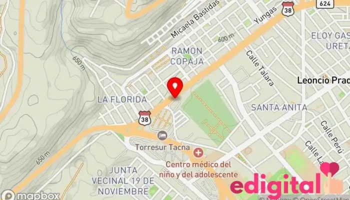 mapa de Terminal Bolognesi Agencia de viajes en Tacna