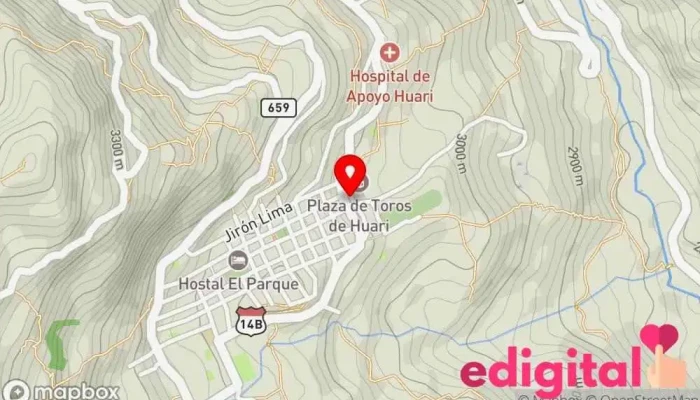 mapa de Terminal de Buses Empresa de autobuses en Huari