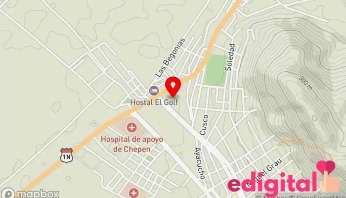 mapa de Terminal terrestre de Chepén Empresa de autobuses en Exequiel Gonzales Caceda