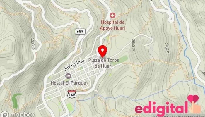 mapa de Terminal toril Huari Ancahs Aparcamiento en Huari